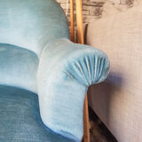 Vintage toad armchair blue velvet 70s