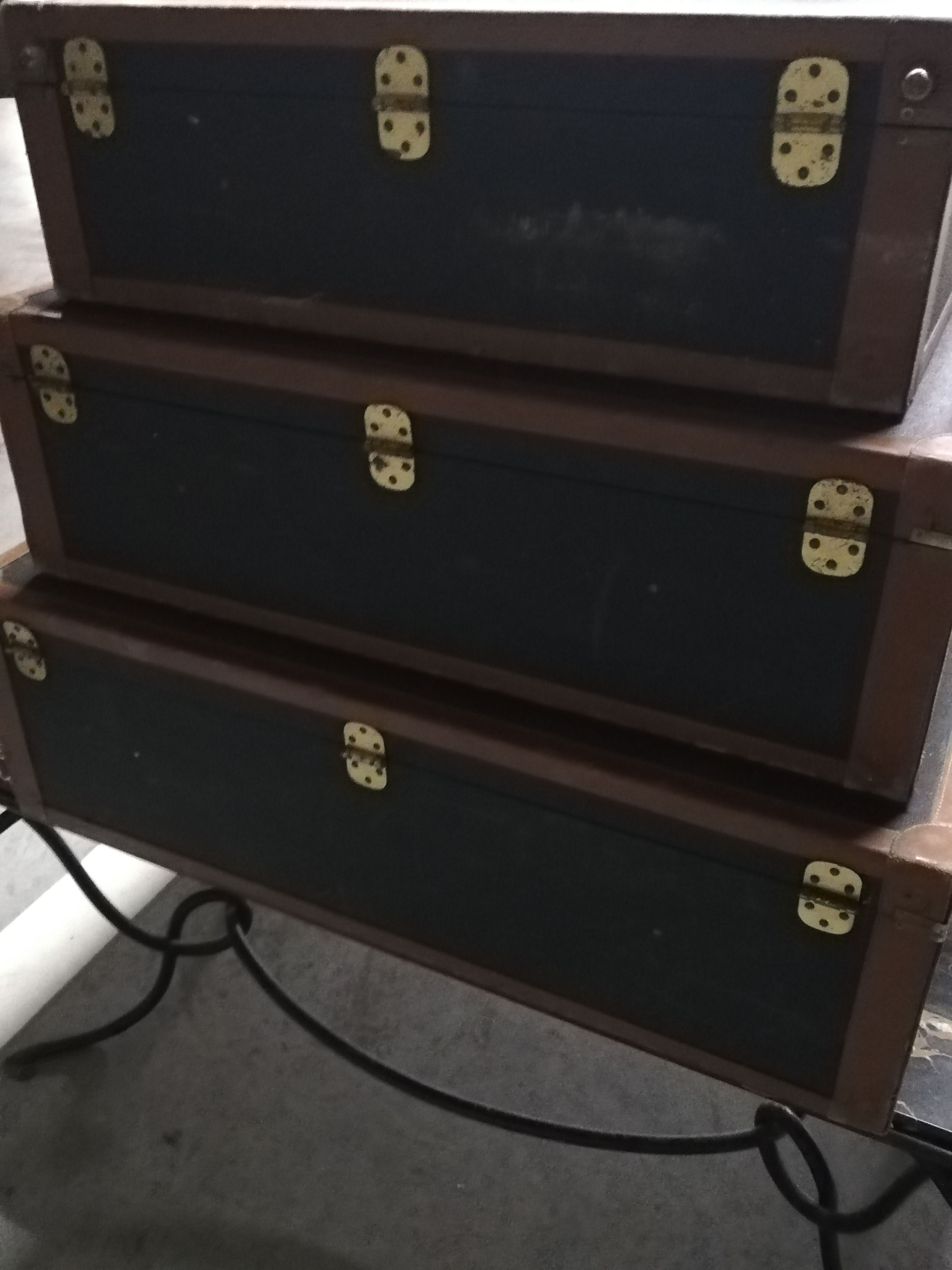 Pull-out leather and moleskine suitcases 1960