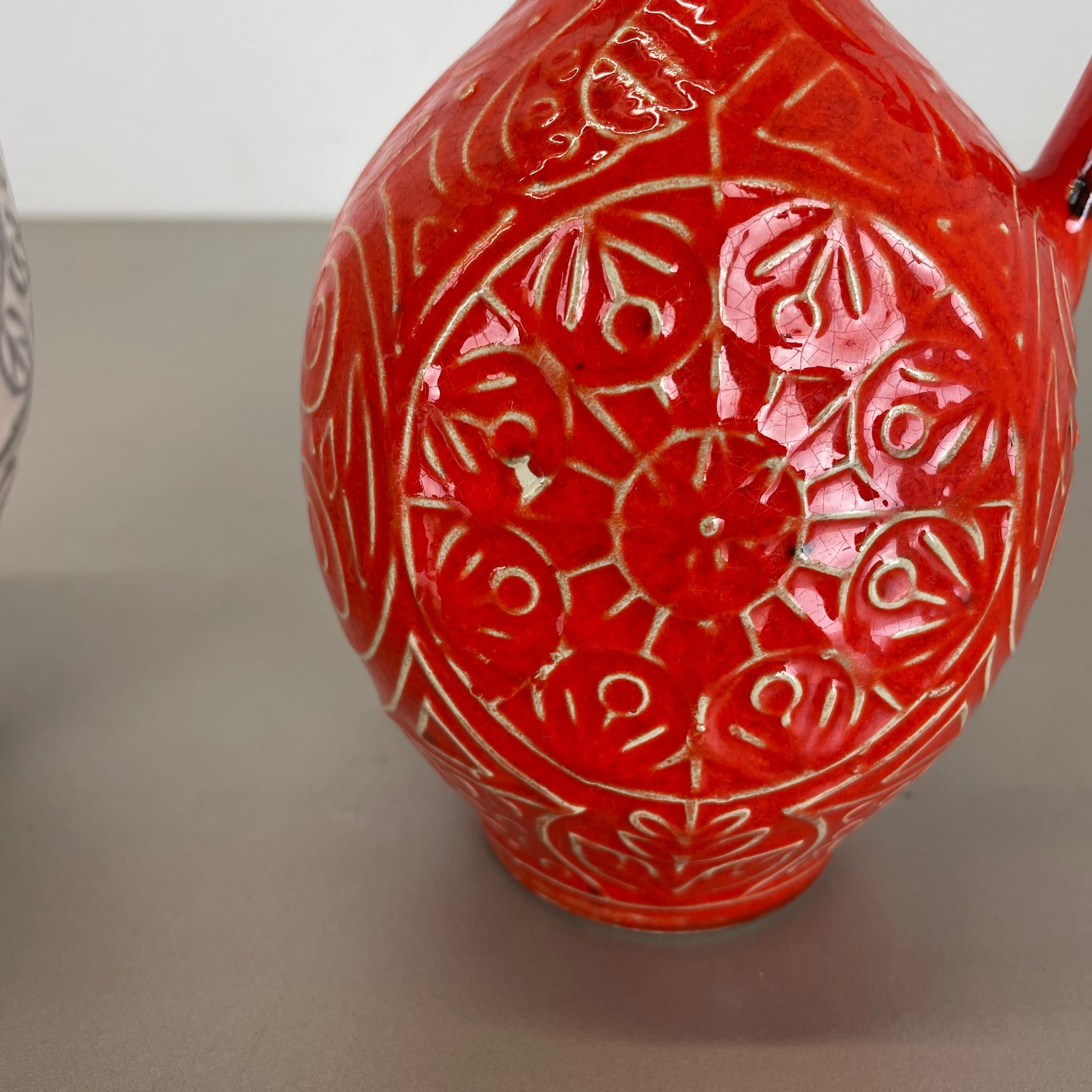 Set of 2 fat lava pottery vase made Bay Ceramics, Germany