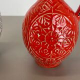 Set of 2 fat lava pottery vase made Bay Ceramics, Germany