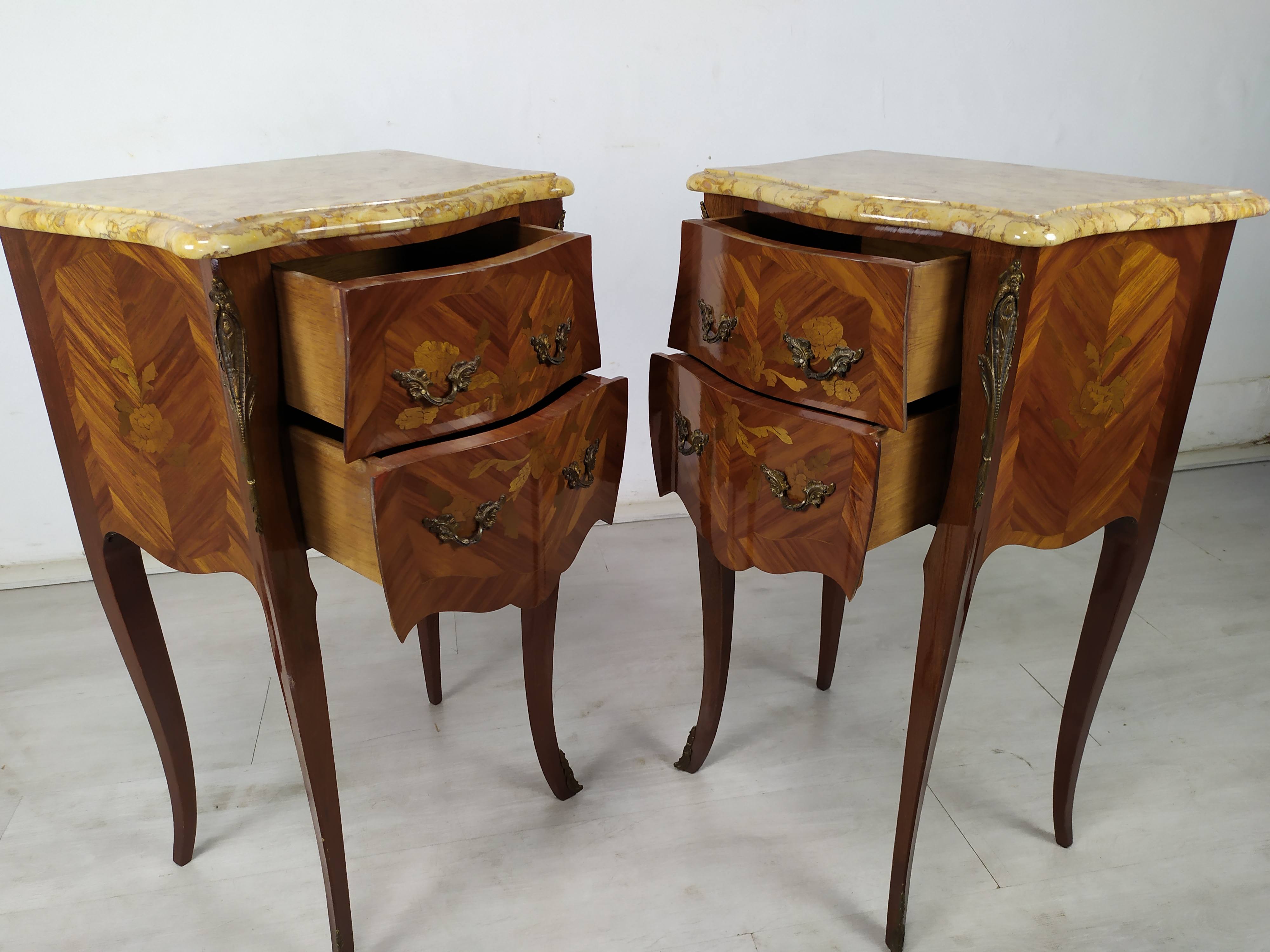 Pair of Louis XV style bedside tables