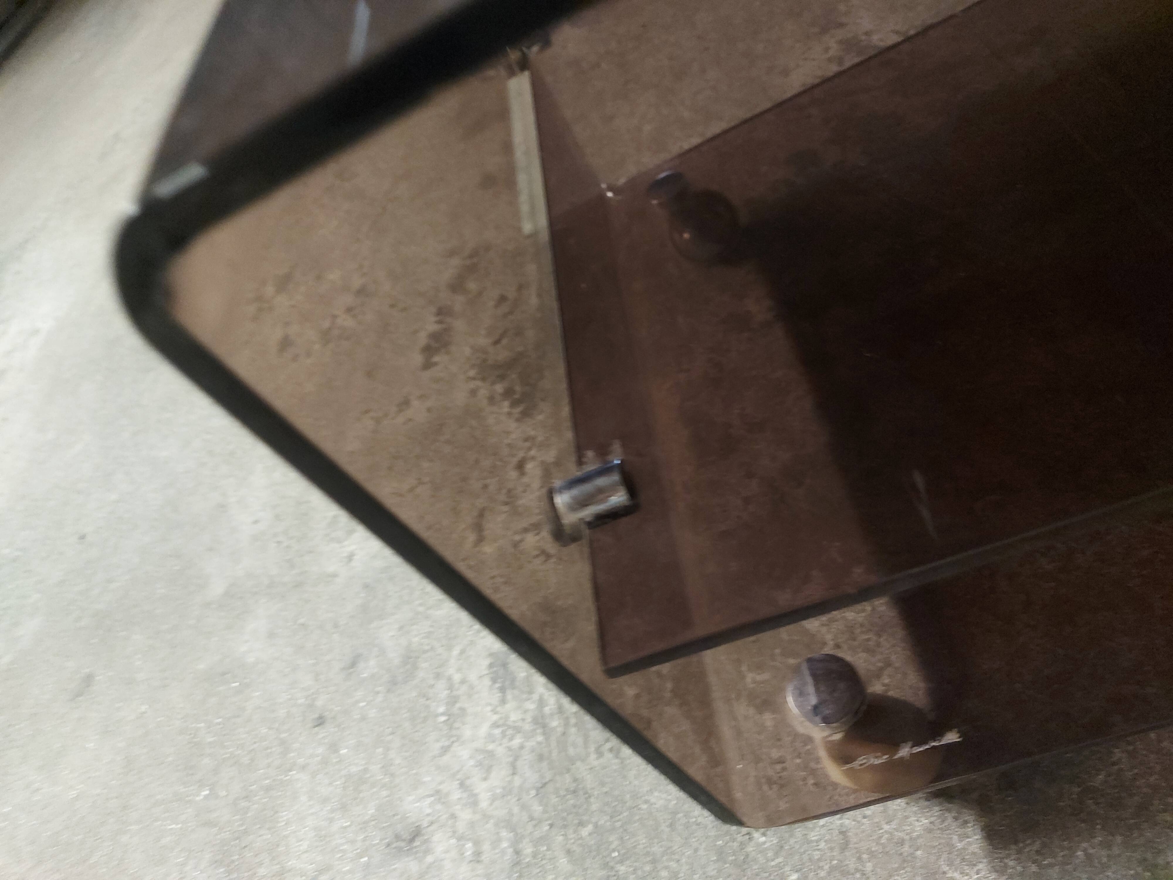 Plexiglas table on wheels, Eric Maville production