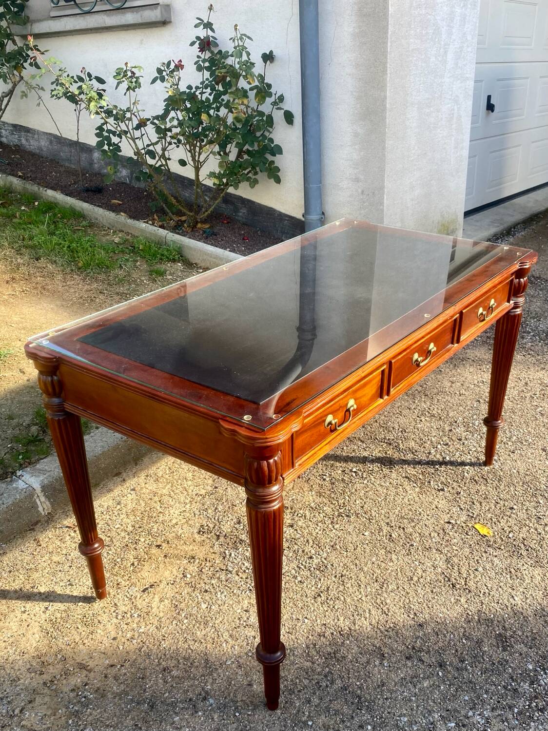 Antique Louis Philippe desk with 3 drawers