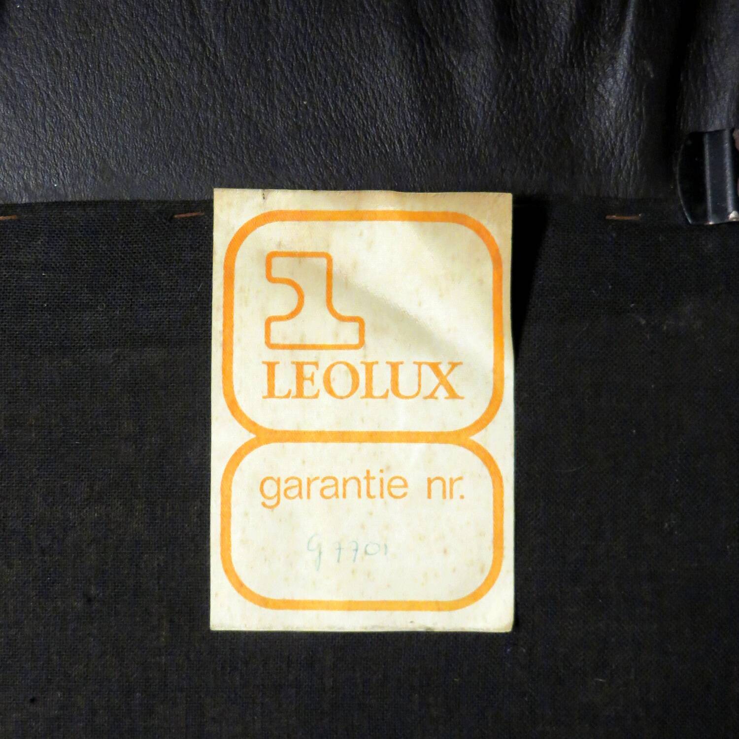 Vintage mid century footstool ottoman in dark brown leather by Harry de Groot for Leolux, 1970s