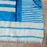 Handmade blue artisanal Moroccan Berber rug 310 X 215 CM