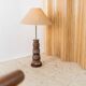 XXL ceramic floor lamp with shade - 1960s