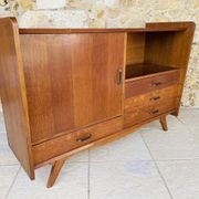 Oak storage unit, splayed legs circa 1950s