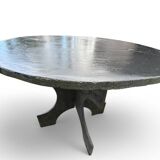 Round slate table, handcrafted by Les Ardoisières Anjou, 19th century