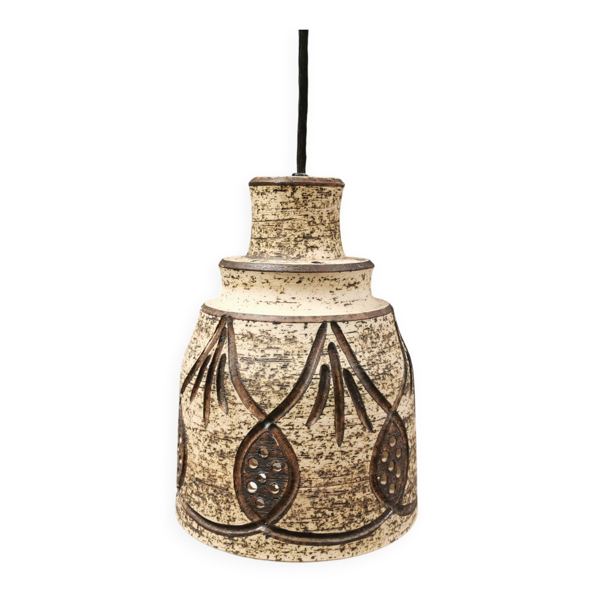 Beautiful ceramic hanging lamp, designed by jette hellerøe denmark, 1960s.