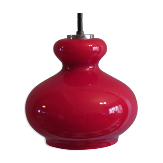 Red glass pendant lamp Peill & Putzler, Germany 1960-1970