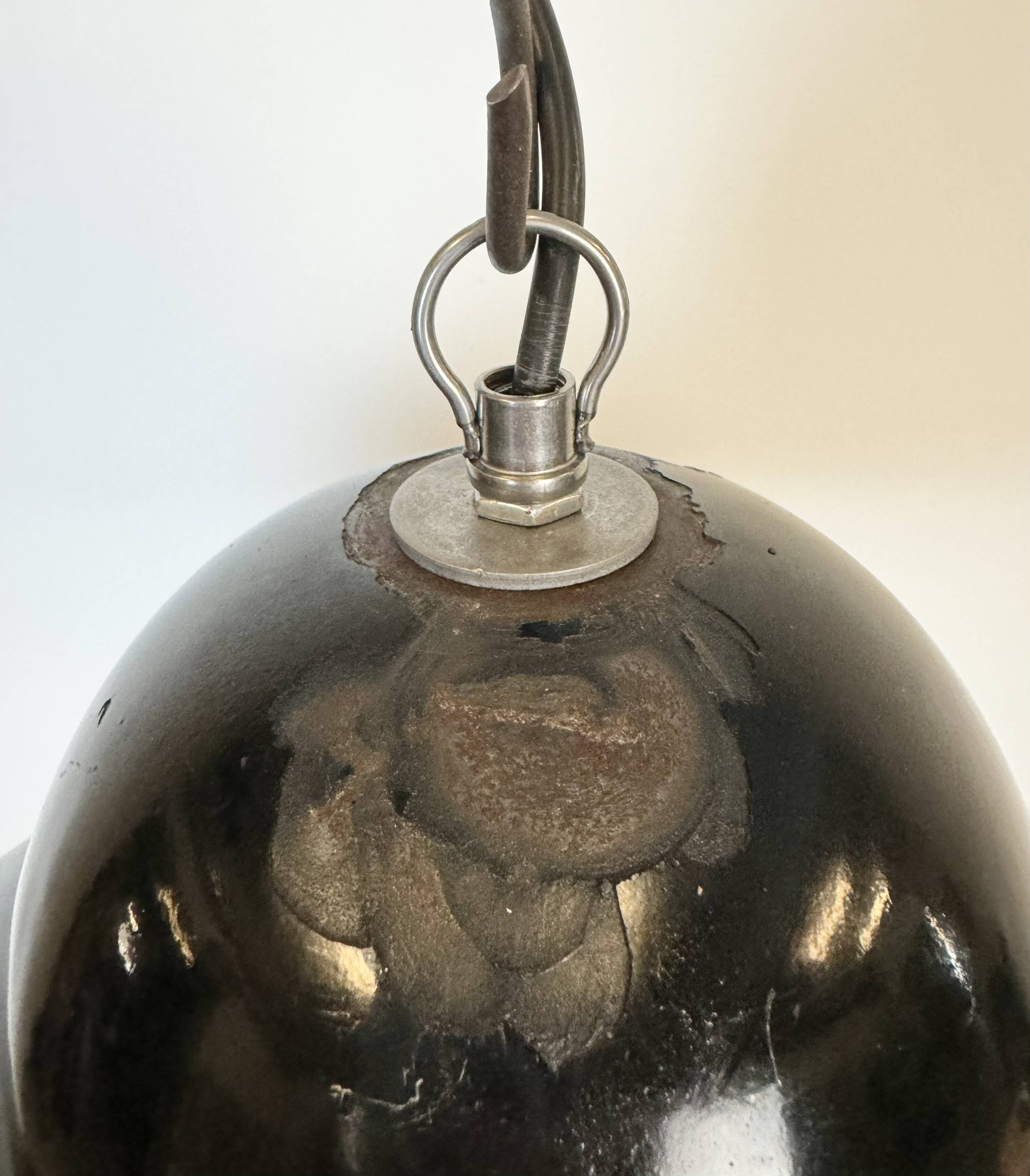 Industrial Black Enamel Factory Pendant Lamp, 1960s