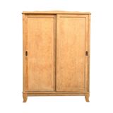 Parisian art deco wardrobe sliding doors solid raw oak