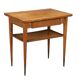 Vintage coffee table from the 1950s in brass, plexiglass, and ash wood, Italy.