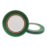 6 “Arcopal” dessert plates with art deco motifs