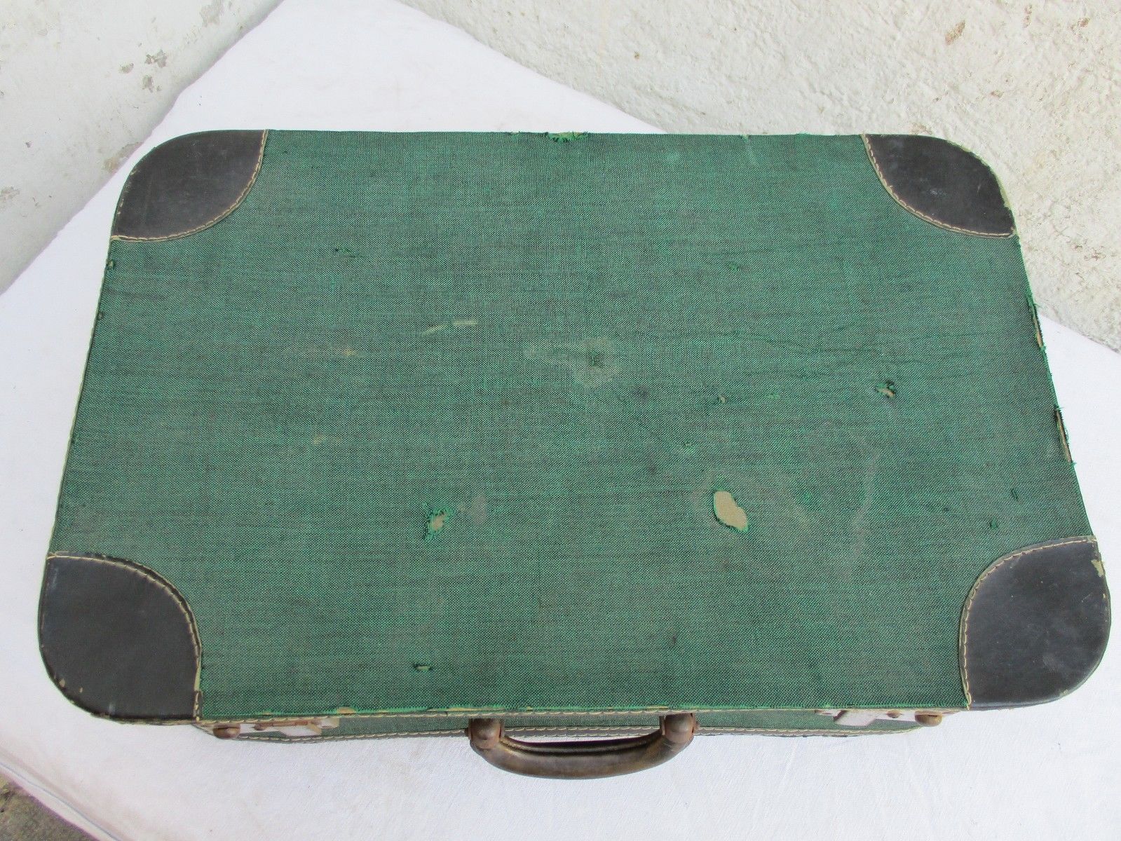 Vintage green luggage suitcase