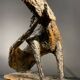 Sculpture animalière, chien en grès émaillé, 1960