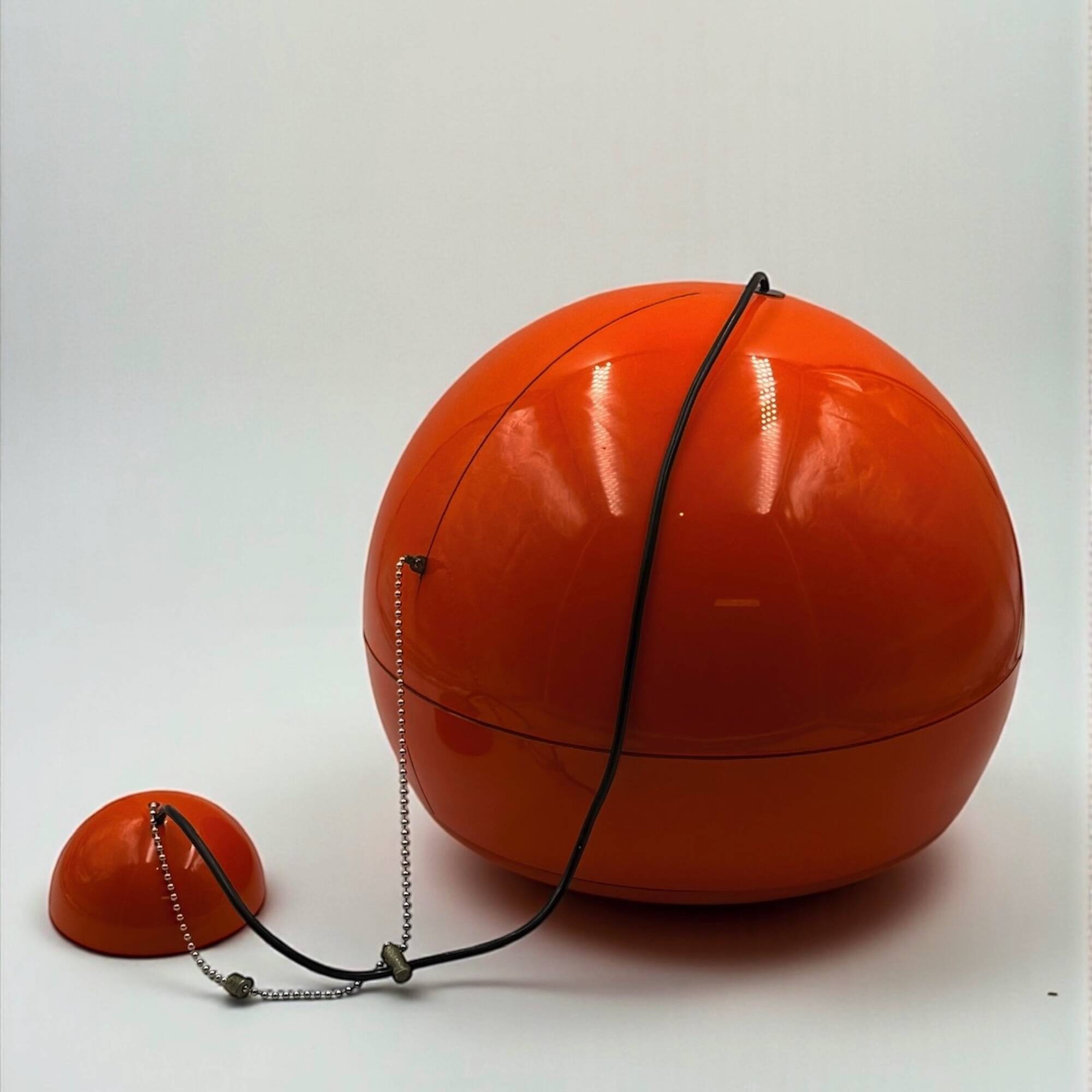 Orange Pallade Hanging Lamp by Artemide Space Age Design Icon