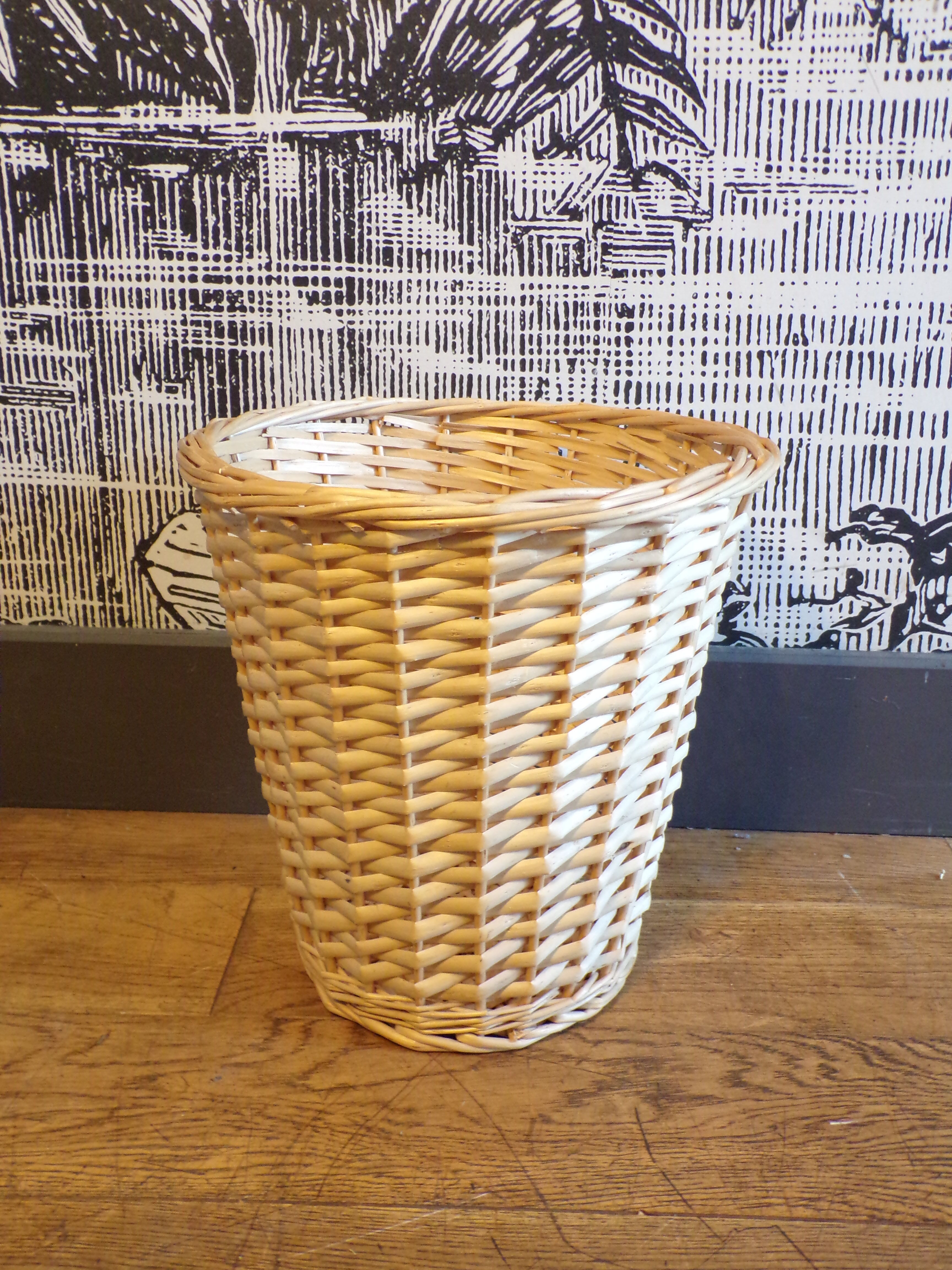 Vintage wicker paper basket