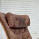 1960s, Scandinavian swivel armchair, brown furniture leather.