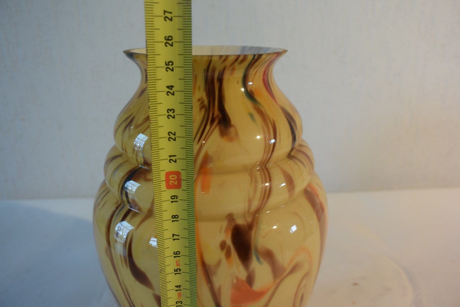 Blown and cast glass vase