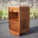 Bedside table, wooden nightstand with marble plate, art deco furniture, vintage furniture