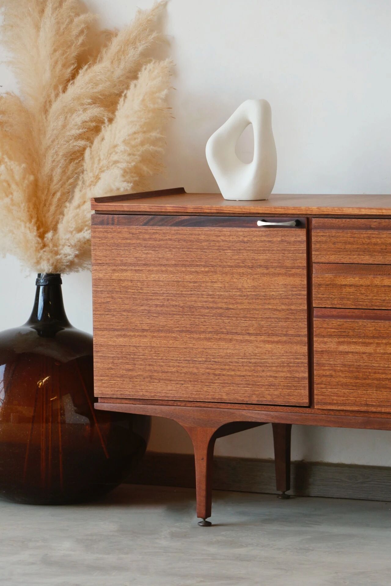 Enfilade teck vintage Meredew rénovée (165 cm)