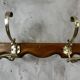 Wood and brass coat hook