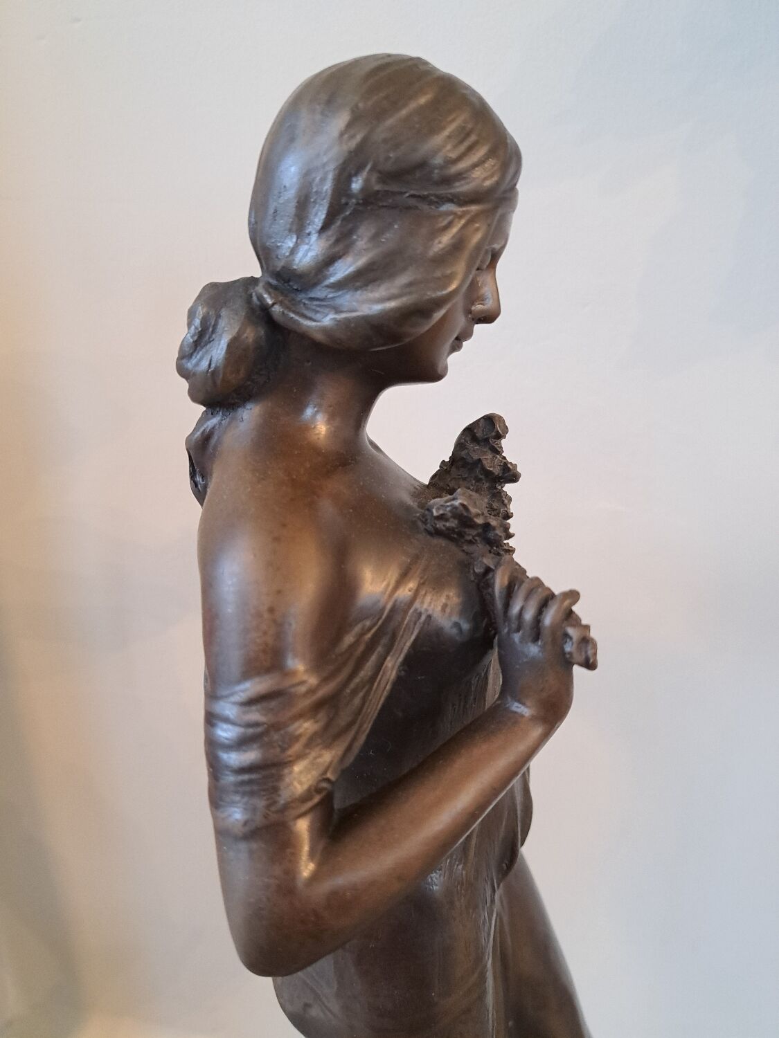 Art Nouveau bronze female sculpture
