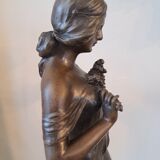 Art Nouveau bronze female sculpture