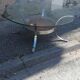 Vintage coffee table round chrome and copper