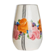 XL ceramic vase Zeh Scherzer - flower and stripe pattern - bulbous shape - hand-painted - Mid-Century design from the 70s