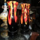 Pair of vases by antonin ruckl for kralik bohemia glass, 1930, 1940