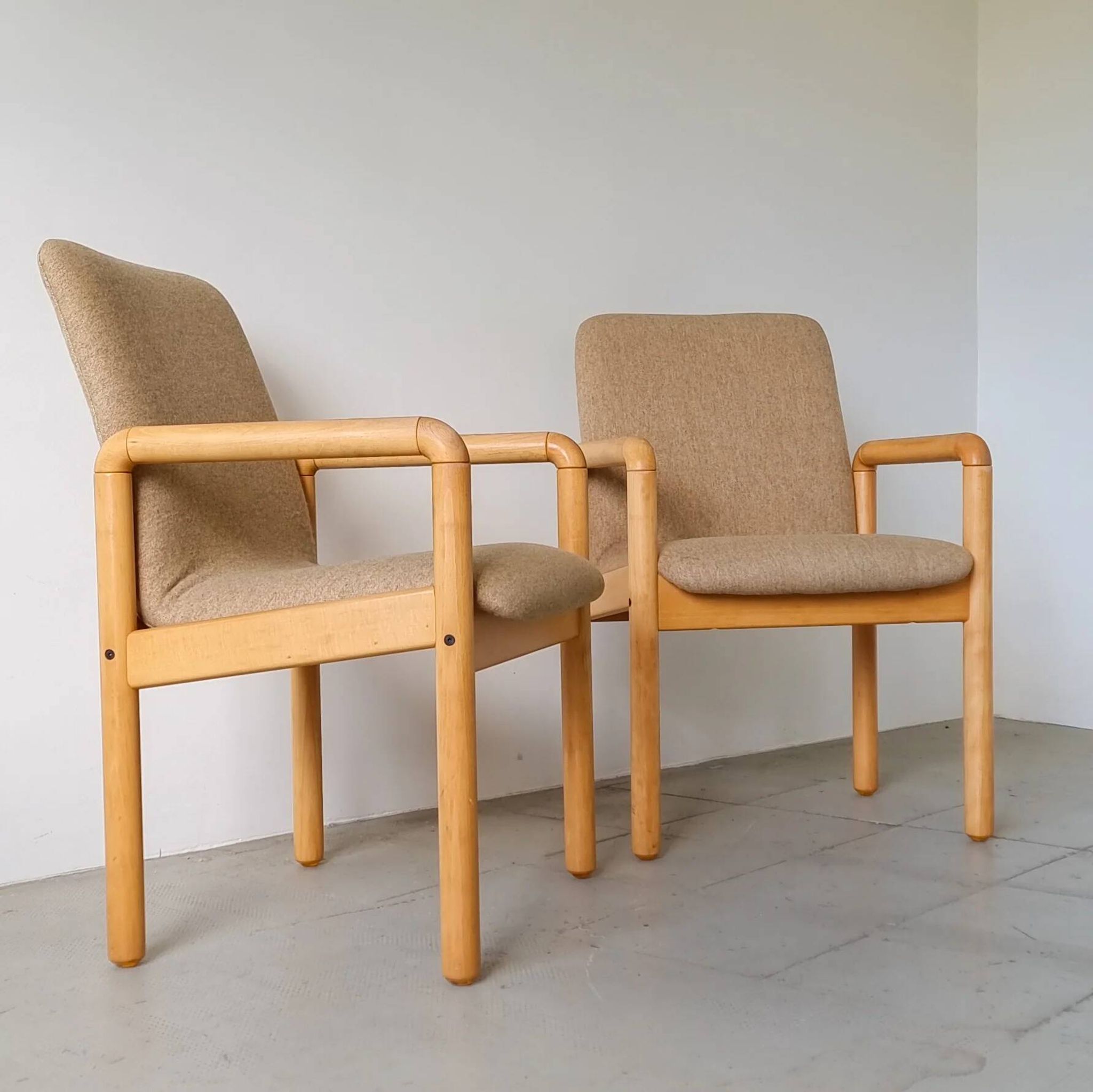 Pair of Danish armchairs in beech