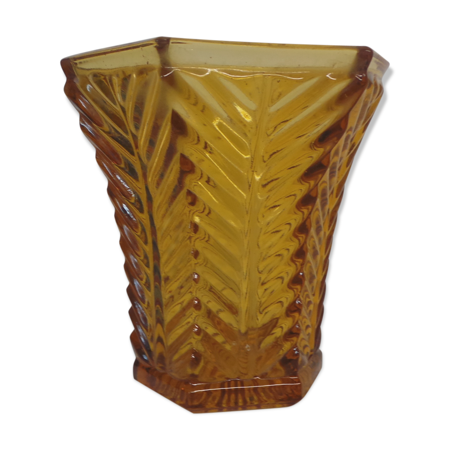 Amber art deco vase