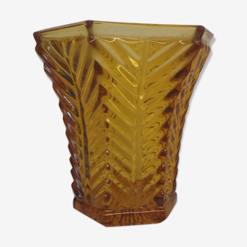 Amber art deco vase