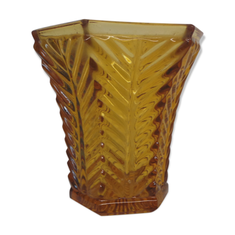 Amber art deco vase