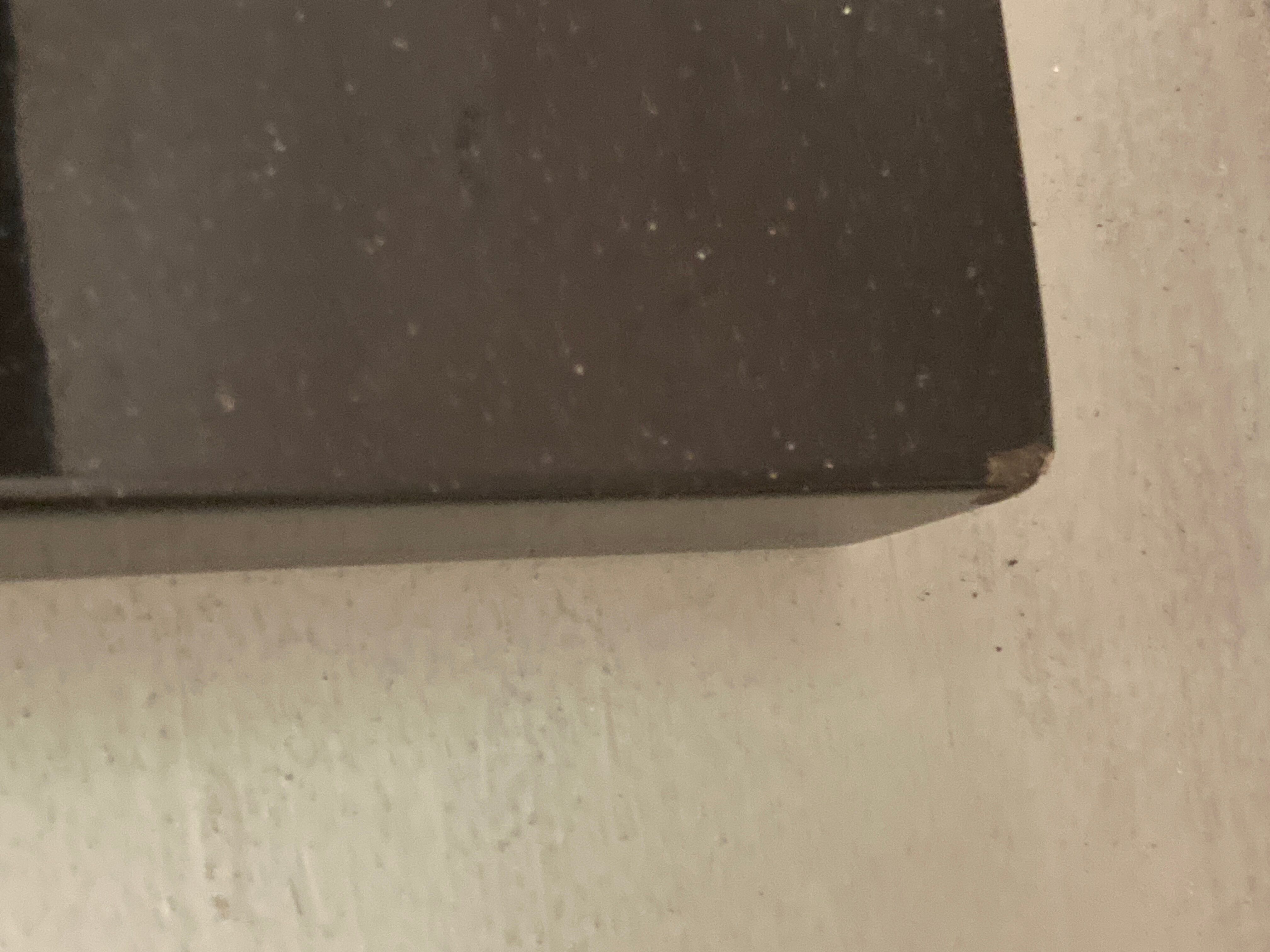 Vintage black natural stone "marble" pedestal or side table