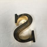 Brass sign letter S