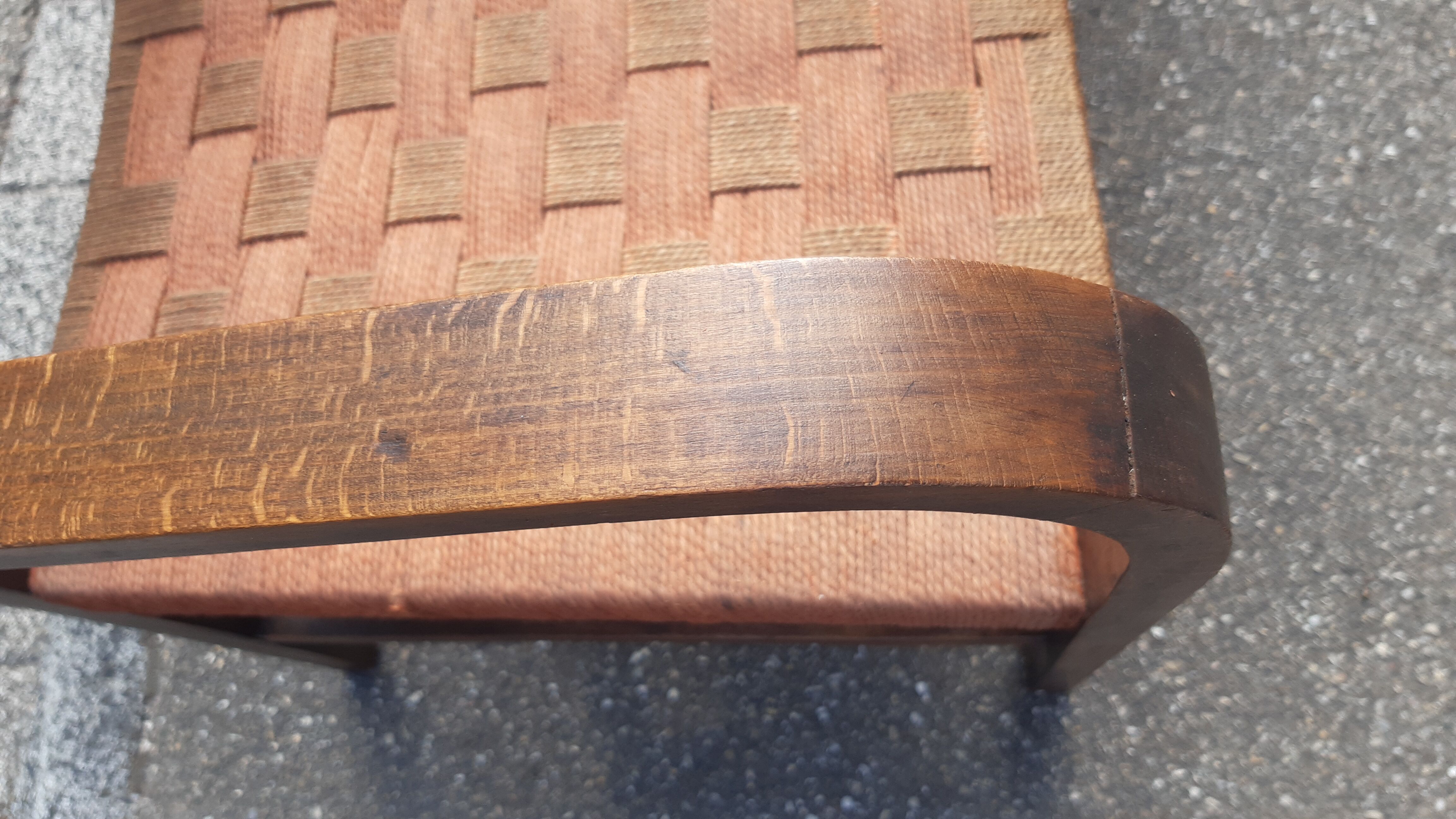 Braided rope and oak armchairs 50