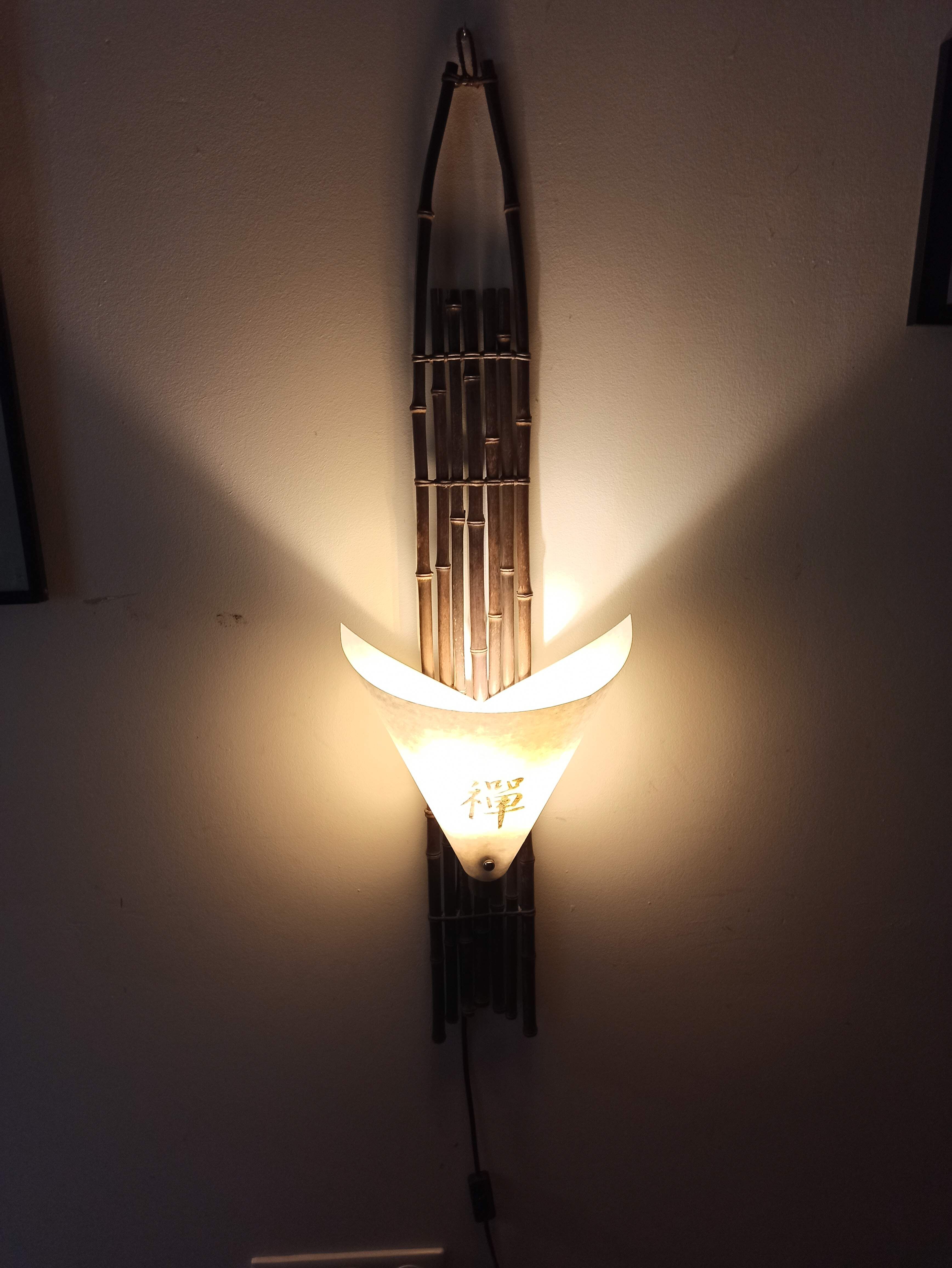 102.5 cm Large Japanese Wall Lamp Bamboo Paper