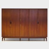 Grande armoire vintage 5 portes en teck, style moderne du milieu du siècle, années 1960
