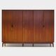 Large vintage mid century modern 5-door wardrobe in teak, 1960s