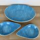 Flat and two Mistral cups by Salins France, blue, 60s
