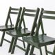 Set of 4 Vintage Green Folding Chairs, German Beech Wood Chairs,  60s–70s