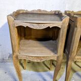 Pair of Louis XV style tables in solid oak, 1960