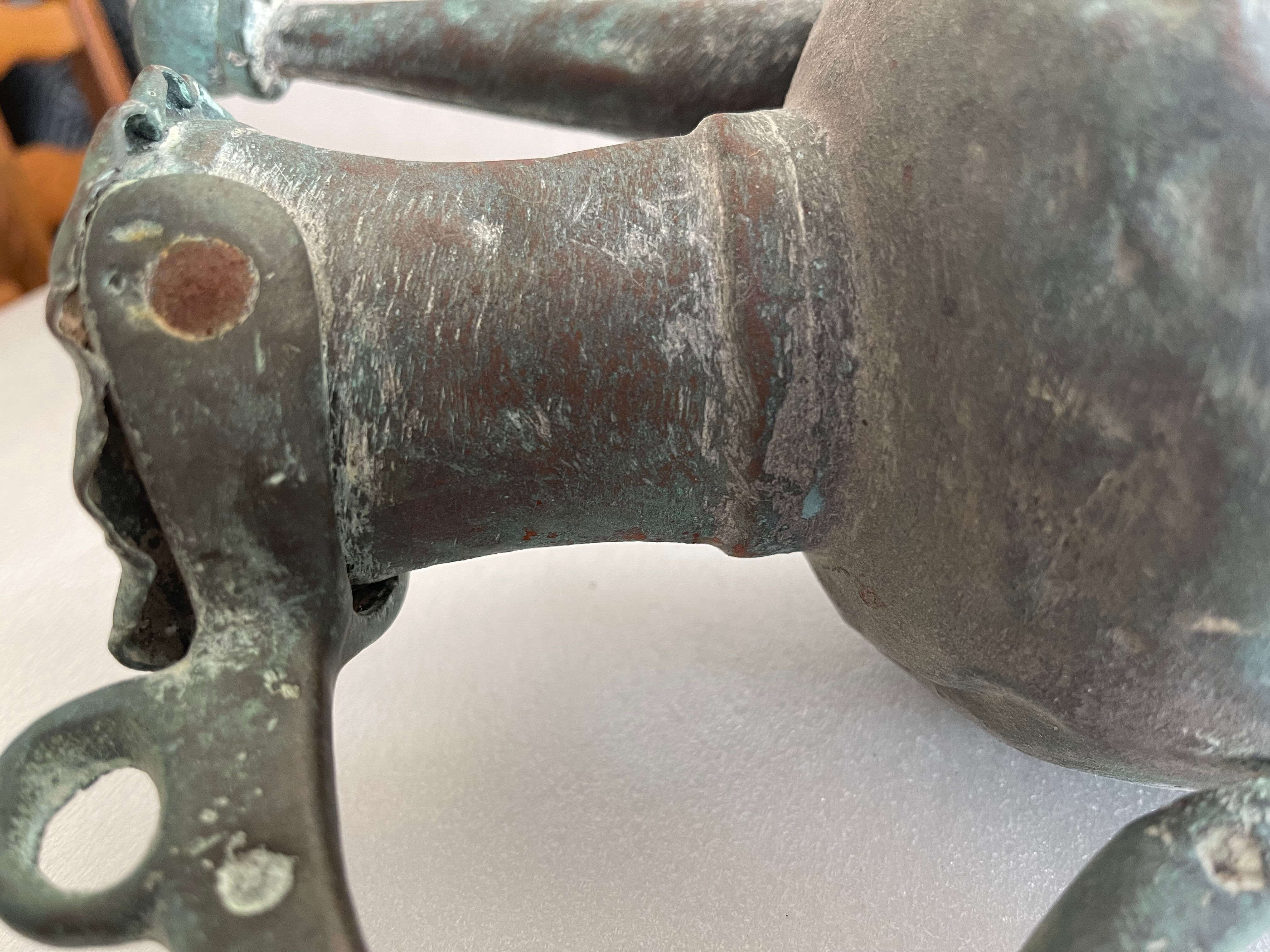 Tinned copper slave gargoulette XVII or XVIII slavery triangular trade