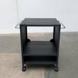 Postmodern perforated metal service trolley, 1980s