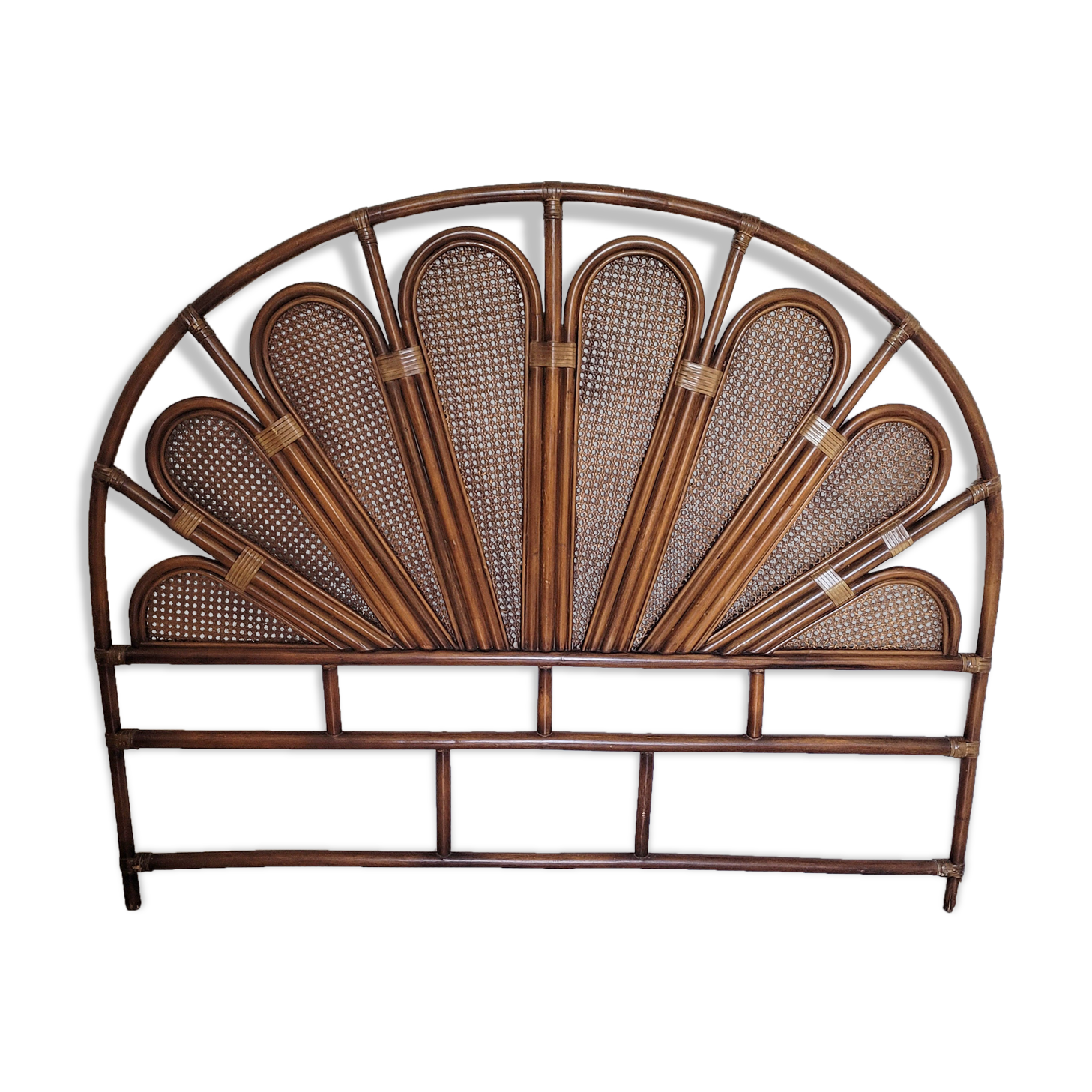 Rattan flower headboard and vintage canning