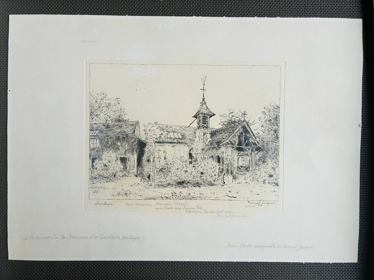Original etching by Marcel Jacques from Barbizon 77