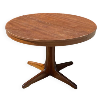 Vintage round wooden dining table Scandinavian design